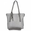 Uniwersalna Torebka Damska XL Shopper Bag firmy Hernan HB0213-1 Jasno Szara/Szara